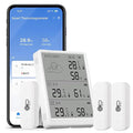 SENCKIT WiFi Hygrometer Thermometer, Digital Indoor Temperature Humidity Monitor with 1 Base Station + 3 Sensors, Smart Remote Monitor with App Alerts, Data Storage & Export, Compatible with Alexa