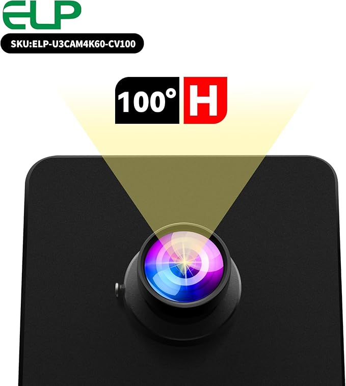 ELP High Speed 4K 60FPS USB Camera for Computer, Mini UVC 2160P USB3.0/2.0 Lightburn Cameras for Windows, Linux, Mac, Pi, Fast Frame Wide Angle 100°(H) IMX678 Webcam for PC Laptop Jetson Nano