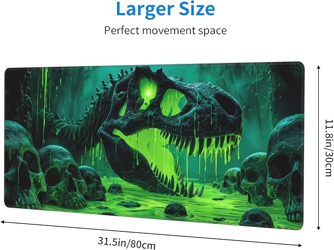 Dinosaur Mouse Pad Extended Large Gaming Mouse Pad XL Stitched Edges for Gamer Home Office 31.5 X 11.8 Inch