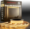 Shine Decor LED Strip Light Easy Connectable, 2800K Warm White Cold Resist Weatherproof Plug-in for Indoor Outdoor, 101 LM/FT Dimmable Bright Eco Rope Lighting 16.4FT, 120V Whole Set ETL Listed