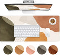 HAOCOO Boho Desk Mat, Computer Desk Pad, Large Mouse Pad for Desk, XXL Gaming Mousepad Cute for Desktop with Non-Slip Base, Waterproof Laptop Keyboard Mat for Office Home, Brown Beige
