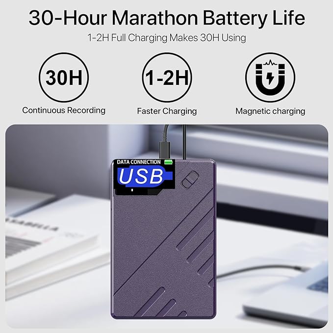 AI Voice Recorder, ChatGPT Transcribe & Summarize, 112 Languages Digital Voice Recorder, Noise Reduction Portable Dictaphone, 64GB HD Recording Device for Meetings, Lectures, Calls, Interviews