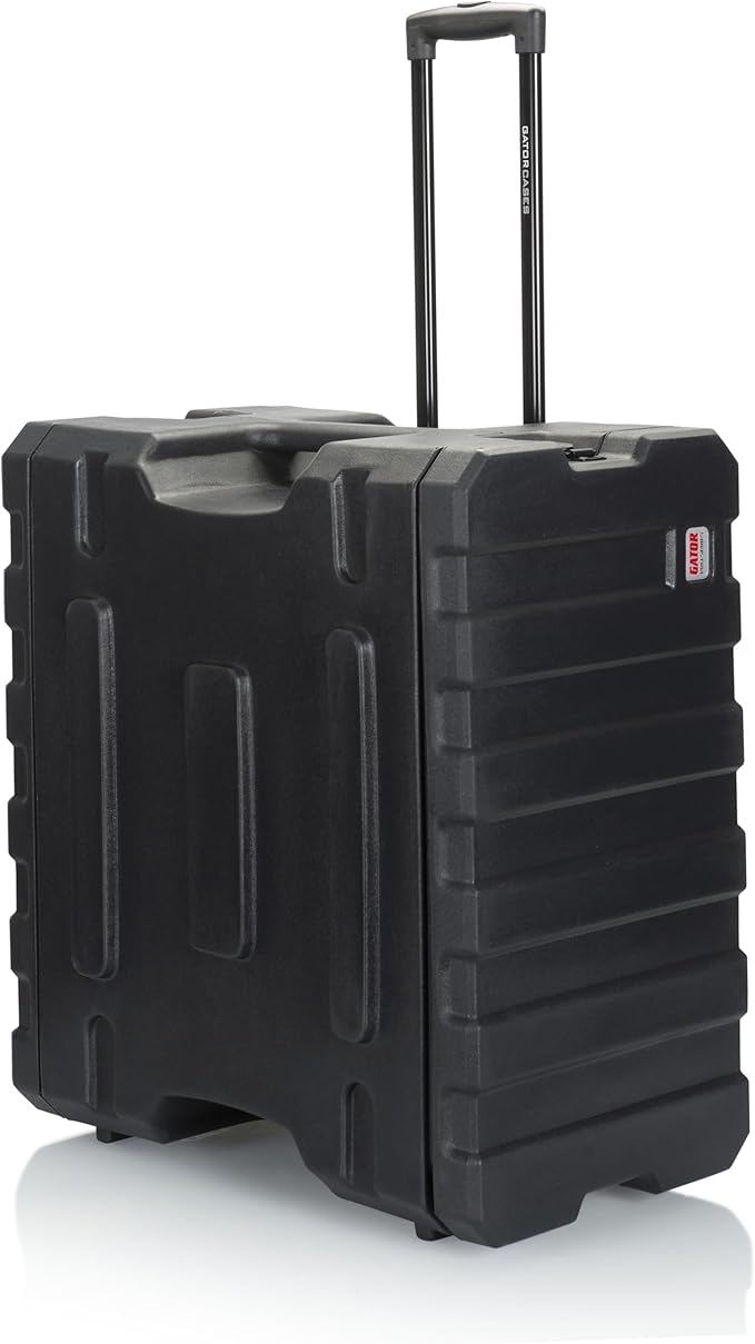 Gator Cases Pro Series 6U Rolling Rack Case with 19" Depth, Tow Handle & Recessed Wheels, Roto Molded Made in USA (G-PROR-6U-19)