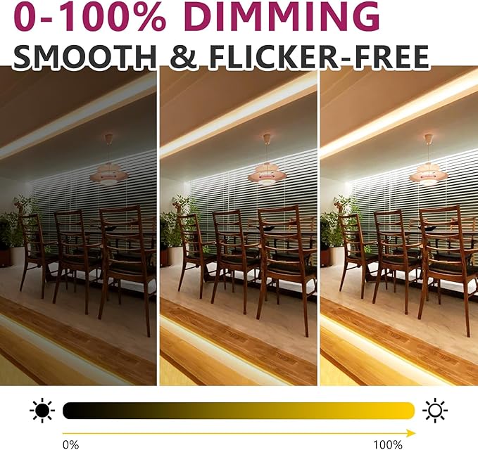 EMITEVER COB LED Strip Lights Warm White, 3000K Tape Light Premium High Density, DC 24V, 360+Lumens/ft, 5120LEDs/Spool, Ra 90+, 32.8ft/10m, UL Listed 5 Year After-Service(Power Supply Sold Separately)