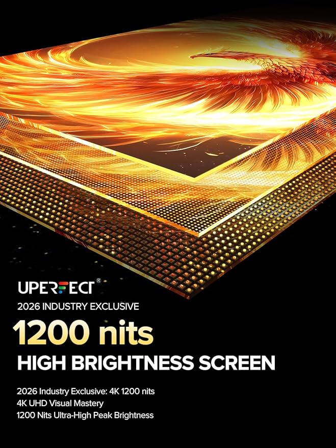 UPERFECT Portable Monitor 4K 16" | 1200 Nits Laptop Monitor | 3840 * 2400 UHD | 145% sRGB, 2000:1 Contrast | USB-C & MINI HDMI | VESA & Smart Case | Travel Screen for Computer, PC, Game Consoles