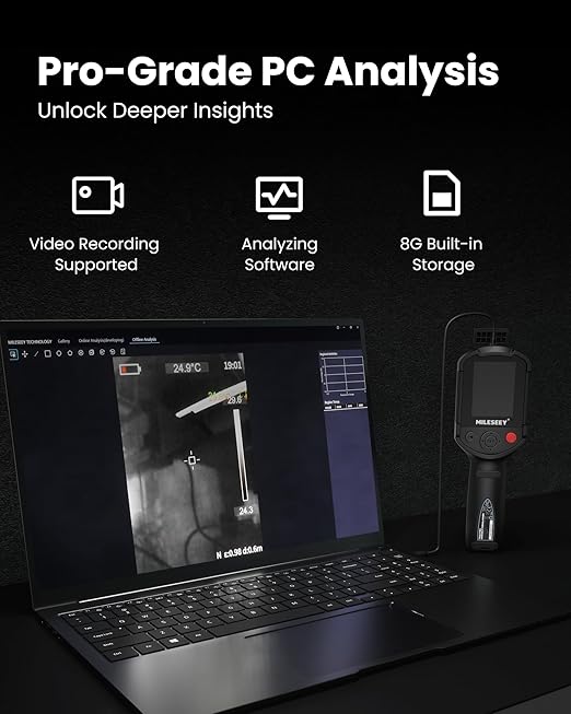 MiLESEEY TR20 Pro Thermal Imaging Camera, Handheld Infrared Imager with 320 x 240 Resolution, 50Hz Refresh Rate, Dual-Camera Handheld Infrared Thermal Imaging Camera Supporting PC Software Analysis