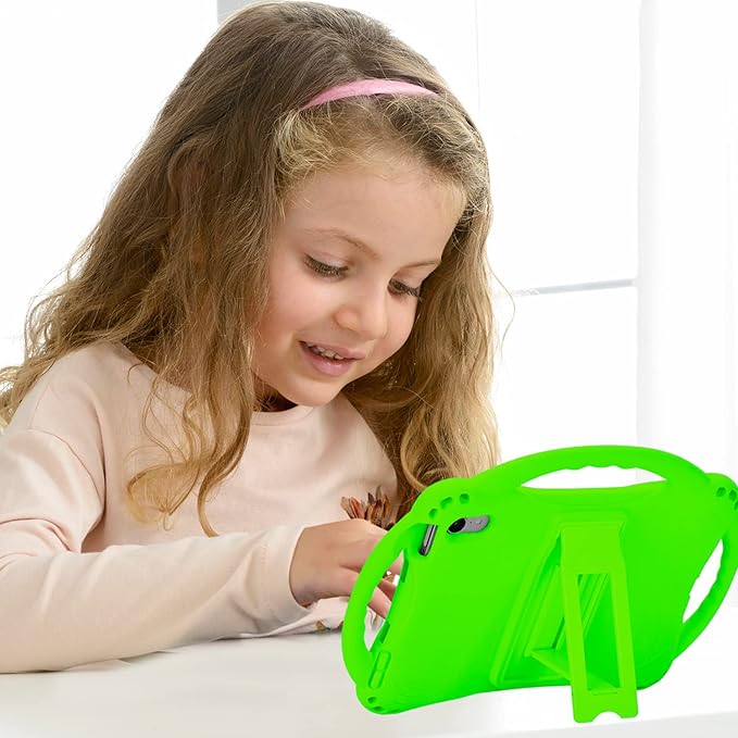 TopEsct Kids Case for iPad mini 7 (A17 Pro) 2024 /iPad Mini6 2021, Shockproof Silicone Cover with Handle Stand for 8.3" iPad mini 6th/7th Gen,Green