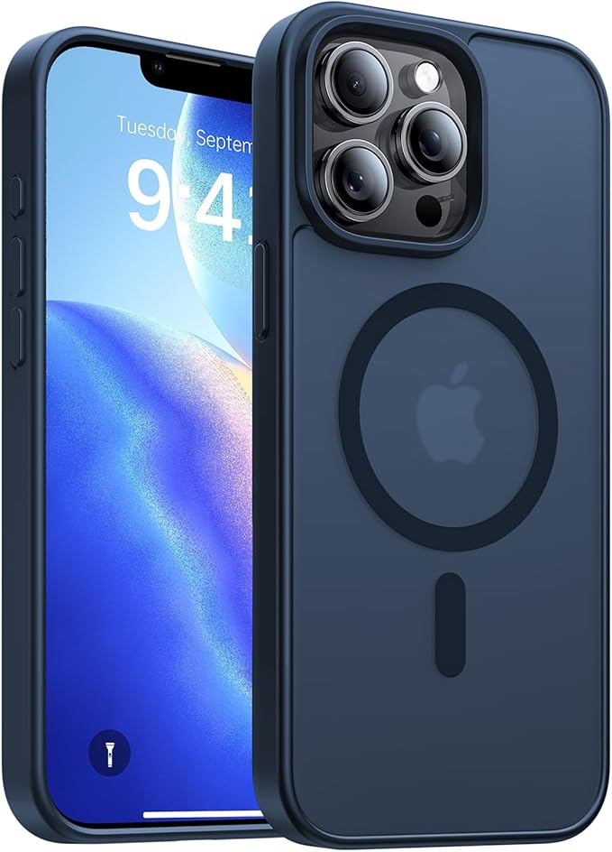 Magnetic for iPhone 12 Pro Max Case, [Compatible with MagSafe][Military-Grade Drop Protection][Anti-Yellowing]Shockproof Translucent Matte Cover for iPhone 12 Pro Max Phone Case,Midnight Blue
