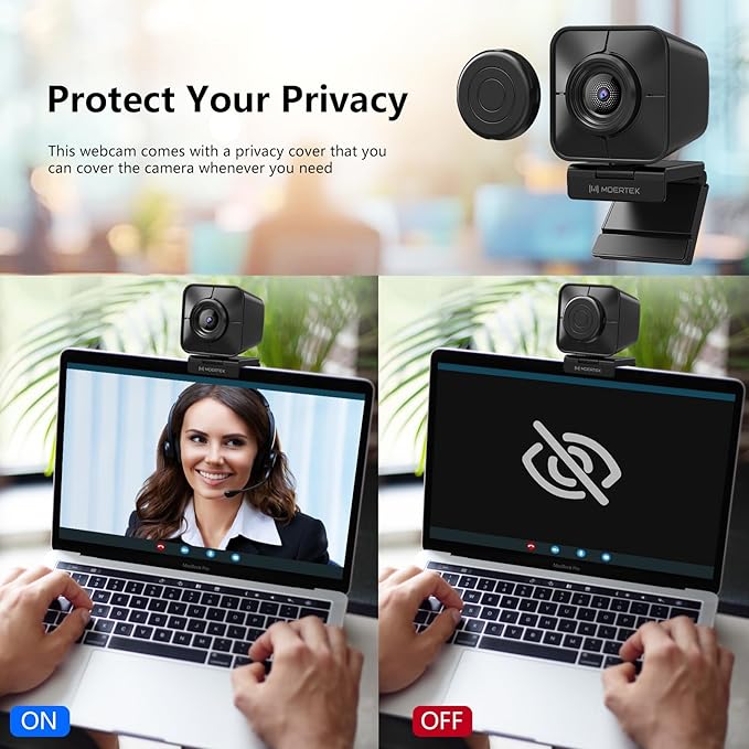 4K Webcam for PC, PDAF Streaming Camera with Dual Noise-reducing Mics, Fast Auto Focus, Auto Light Correction, 5x Zoom, 8MP USB Webcam with Privacy Cover, Plug and Play, for Switch 2/ Zoom/Teams/Meet