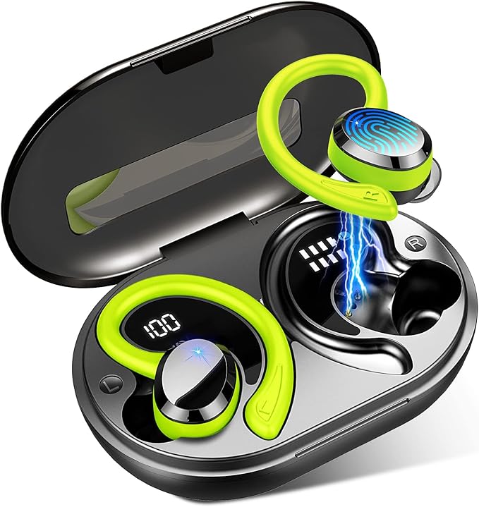 Wireless Earbuds Bluetooth Headphone Sport, Bluetooth 5.3 Earbud 3D HiFi Stereo Over Ear Buds, 48Hrs Earhooks Earphone with Noise Cancelling Mic, IP7 Waterproof Headset for Workout/Running/Gym