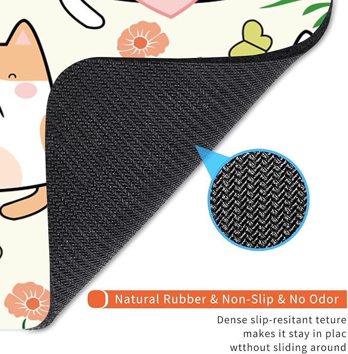 Square Mouse Pad Cute Cat, Personalized Premium-Textured Custom Mouse Mat Design, Washable Mousepad Cloth, Non-Slip Rubber Base Computer Mouse Pads for Wireless Mouse