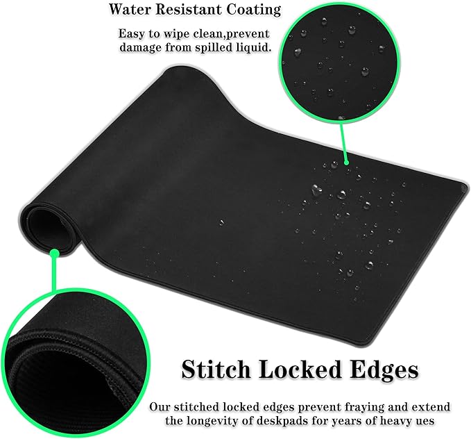 Office Desk Pad Cat Paws Cute Mouse Mat Large Gaming Mouse Pads Desk Mouse Pad Long Desk Pad Non-Slip Rubber Base Waterproof with Stitched Edges 35.4 X 15.7 for Game Office,