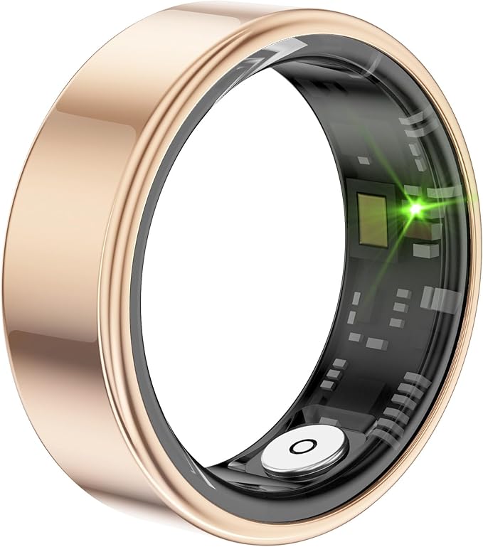 Smart Rings for Men Women Health Ring Fitness Tracker Heart Rate Monitor Sleep Tracker Pedometer Calories Step Counter Waterproof Rings Compatible with iOS Android Phones