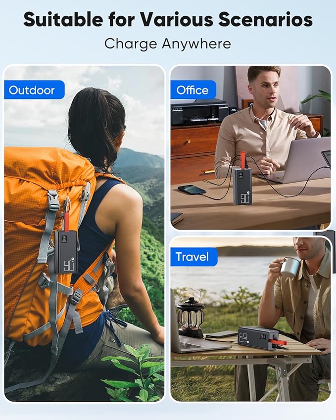 90000mAh High Capacity Power Bank, 30W Fast Charging Portable Charger PD&QC 3.0, 5 Output 2 Input Large Powerbank with LED Display USB C Battery Pack Charger Portable for Outdoor Camping Travel
