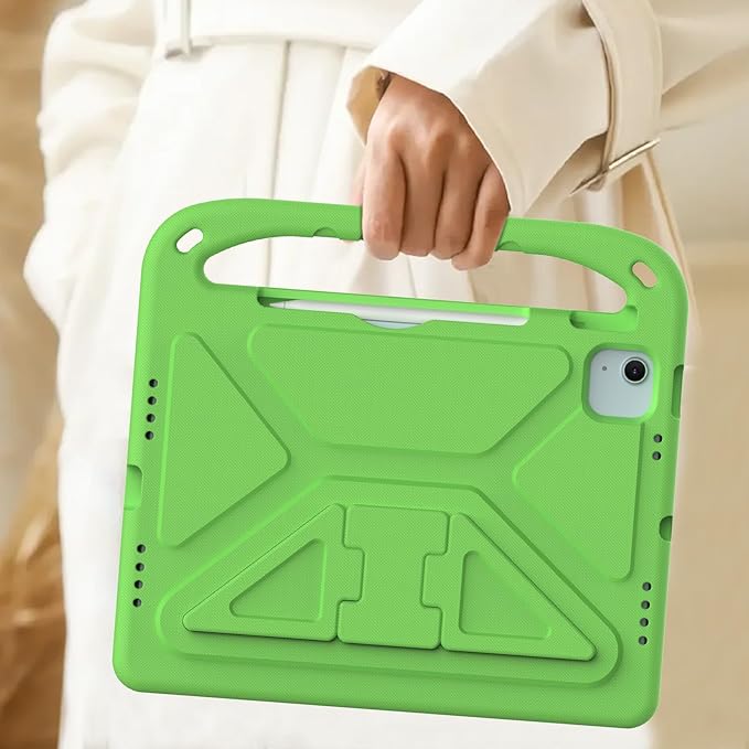 Dteck for iPad Air 13/iPad Pro 13/12.9 Case, Shockproof Protective Handle Stand Pencil Holder EVA Case, Green