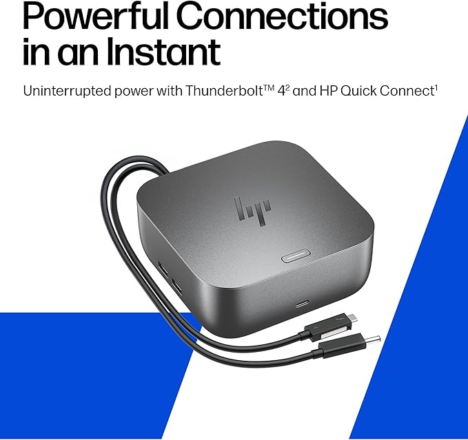 HP Thunderbolt 4 Ultra 280W G6 Dock (AW5M5UT), 13-in-1 USB-C Docking Station with Max 280W Charging, 4X 4K Displays, 3-Yr Warranty, 7 USB Ports, RJ45, HDMI, 2X DisplayPort for Laptop, MacOS, ChromeOS