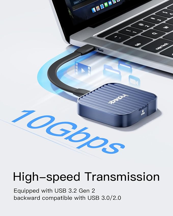 Inateck Magnetic M.2 SSD Enclosure, Type-C USB 3.2 Gen 2 10Gbps SSD Enclosure, Compatible with 2230 NGFF&NVME PCIe M.2 M-Key/B&M-Key, Supports Windows/Linux/Android/MacOS, FE2032