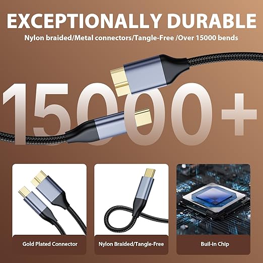 USB 3.0 to USB C, 3ft /1m USB C Male to Micro USB 3.0 Sync Cord, Nylon Braided Data Wire for Samsung, My Passport and More External Hard Drive