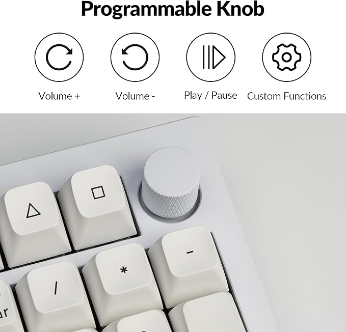 Keychron Q5 Pro QMK/VIA Wireless Custom Mechanical Keyboard, Full Aluminum 96% Layout with Programmable Knob, Double-Gasket Design with Hot-swappable K Pro Banana Switch for Mac Windows Linux - White
