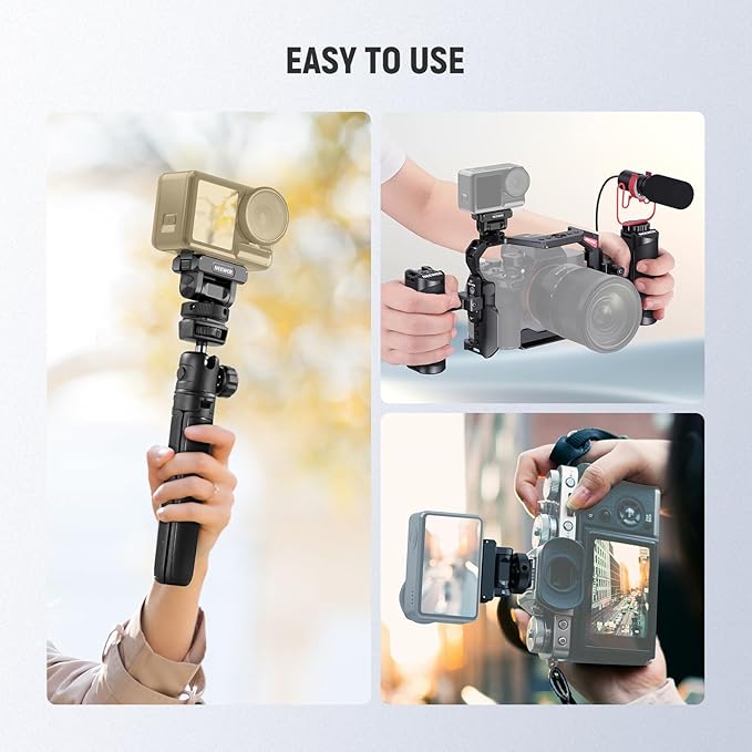 NEEWER Mount Adapter Compatible with DJI Osmo 360 / Action 5 Pro/4/3, Metal Magnetic Quick Release Action Camera Adapter Mount with 160° Tilt, Cold Shoe, 1/4" Thread, AC012