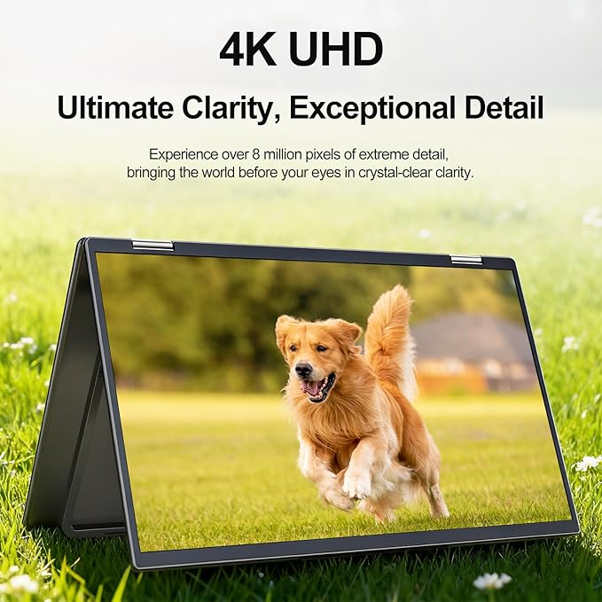 InnoView Portable Dual Monitor 15.6" 3840x2160P 4K 100% sRGB | Owl Eye Vision - Foldable Design with 315° Screen Adjustment, 180° Stand | DP/USB-C/HDMI, Dual Screen Extender for Laptop, Mac, Windows