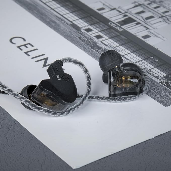 In Ear Earbuds Wired IEM Headphone,CCZ DC02 Dual Magnetic Circuit DD HIFI Earphones,Professional Hifi Earphone,Stereo Sound Earbuds Earphone,CCZ Solo In Ear Monitor for System (Silver, No MIC)