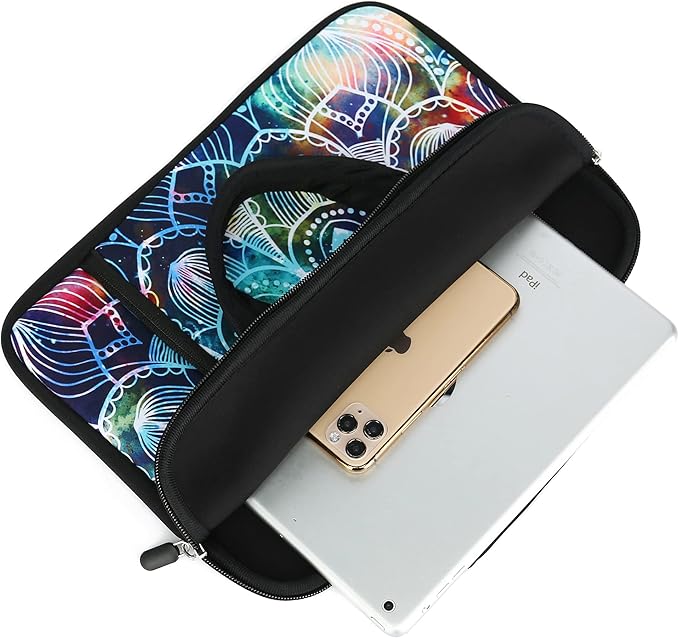 14 15 15.4 15.6 inch Laptop Handle Bag Computer Protect Case Pouch Holder Notebook Sleeve Neoprene Cover Soft Carrying Case with Extra Pockets for Dell Lenovo Toshiba HP Chromebook ASUS Acer(Mandala)
