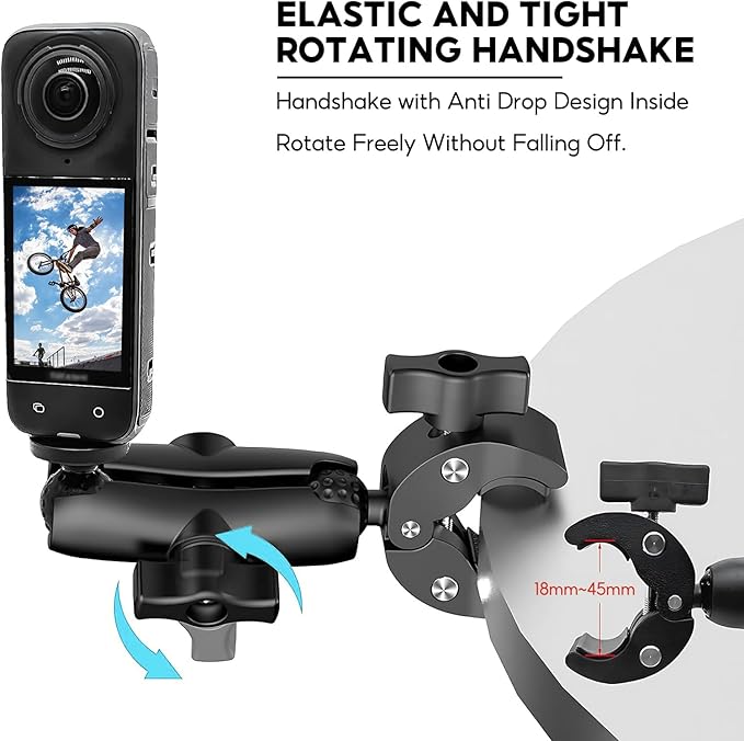 Reflex Camera 23 in 1 Motorcycle Action Camera Accessories Kit Compatible with GoPro Hero 13 and Hero 9-12, DJI Osmo Action 2, 3, 4, Pro 5, Insta360 Ace Pro/Ace Pro 2 Akaso and Other Sports Cameras
