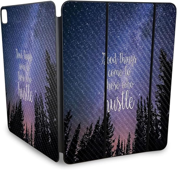 Carbon Fiber Skin Compatible with Apple Smart Folio for iPad Pro 13-inch (M4/M5) 2025 - Hustle - Premium 3M Vinyl Protective Wrap Decal Cover - Easy to Apply | Crafted in The USA by MightySkins