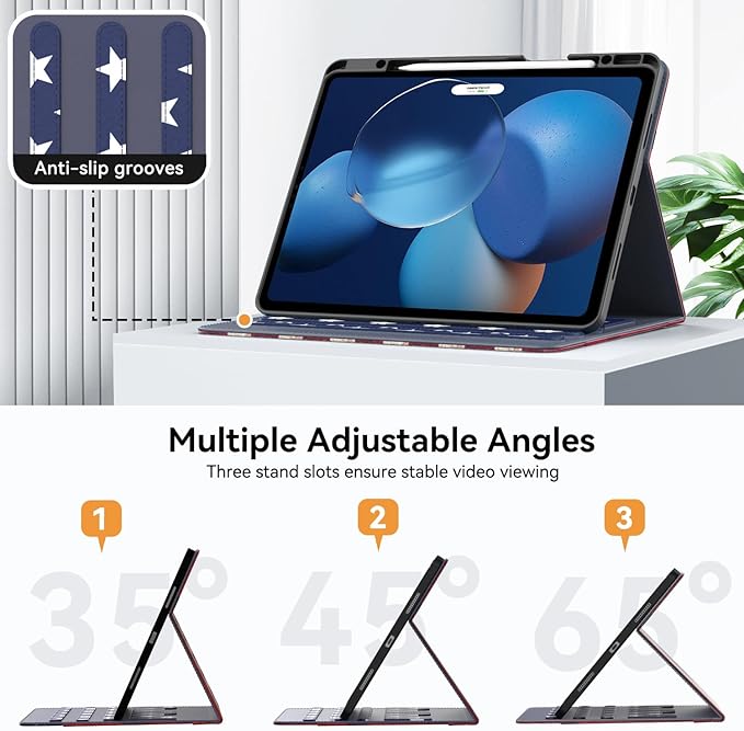 Zonefoker Case for New iPad Pro 12.9 inch 6th/5th/4th/3rd Generation 2022/2021/2020/2018, 12.9'' ipad Pro Leather Folio Protective Cover 6/5/4/3 Gen with Pencil Holder, Auto Wake/Sleep, Flag
