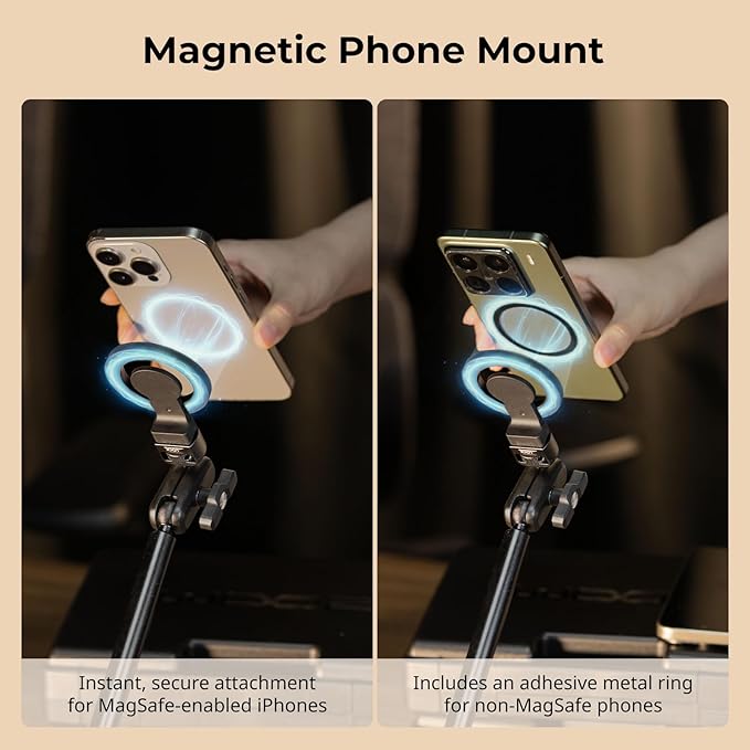 SMALLRIG Desktop Clamp Magic Arm Kit for MagSafe for iPhone, 55cm / 21.6" Two-Stage Adjustable Flexible Arm with Secure Grip for Smartphone, Webcam, Action Cameras - 5626