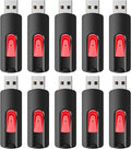 RAOYI 10Pcs 32GB USB Flash Drives Slide Retractable Memory Stick Bulk USB 2.0 Thumb Drive Jump Drive Zip Drive USB Sticks Data Storage Backup for PC Mac (32G, Red)