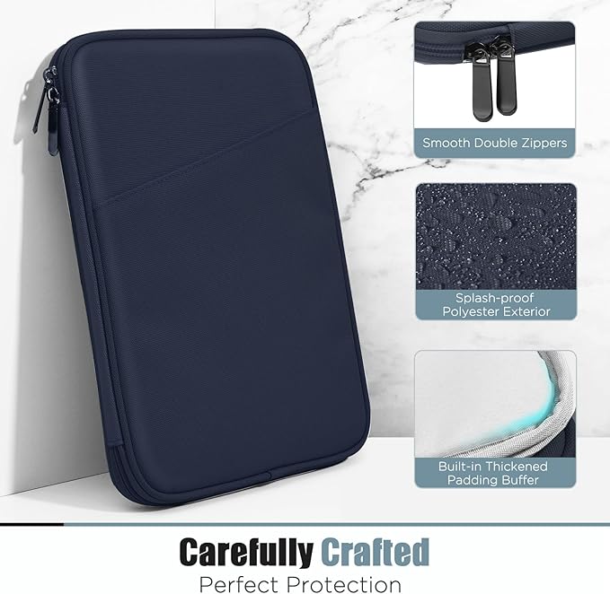 TiMOVO 9-11" Tablet Sleeve Bag for iPad 11-inch A16 2025, iPad 10.9"/10.2"| Air 11 Inch/5th/4th Gen. 10.9", Galaxy Tab A9+/A11Plus 11", Protective Bag with Pocket, Indigo