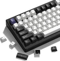 Womier Double Shot PBT Keycaps Set 138 Keys, Cherry Profile Custom Keycaps 60 65 75 100 Percent for 61/64/68/84/87/100/104/108 Retro Gaming Mechanical Keyboard (Black White2)