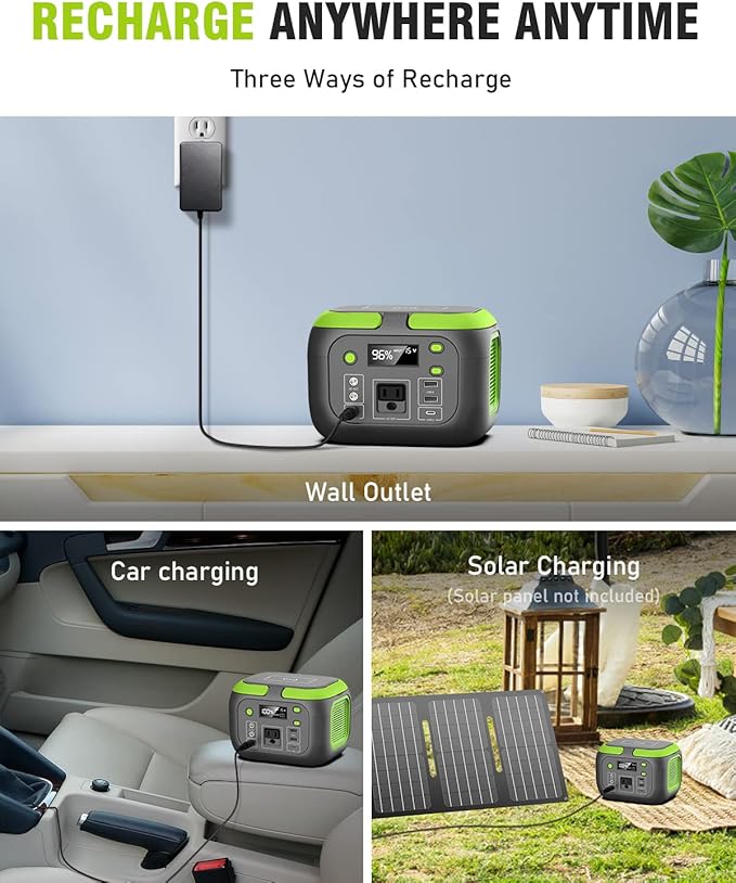 SinKeu 200W Portable Power Station, 42000mAh Solar Generator with 110V AC Outlet, DC, USB C, USB QC3.0, 155Wh Backup Battery Pack Power Supply for Camping Essential Road Trip Home Outdoor Emergency