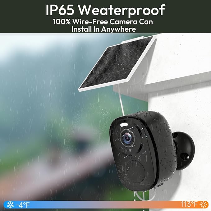 5G/2.4G Solar Security Cameras Wireless Outdoor, 2K Battery Camera w/Solar Panel,Siren Alarm,Color Night Vision, 2-Way Talk,Waterproof, Works/Alexa,No Monthly Fee,Wifi Camera for Outdoor Surveillance