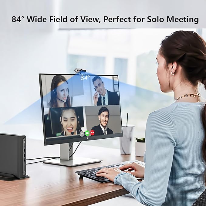 2K HD Webcam with Infrared Windows Hello Facial Recognition, Computer Camera, Privacy Cover, Noise Canceling Microphones, Laptop Webcam For Video Conferencing, Live, Streaming, Online Learning