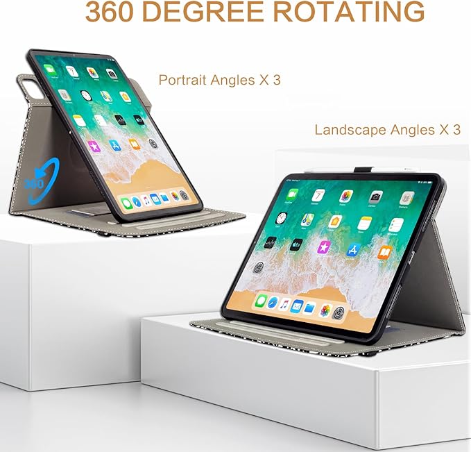 Vimorco for iPad Air M4/M3/M2 11 Inch Case 2026, for iPad Air 5th/4th Gen Cases, for iPad Pro 11 Inch Case 4th/3rd/2nd/1st Generation 360 Degree Rotating Pencil Holder 5 Viewing Angles, Black Notebook