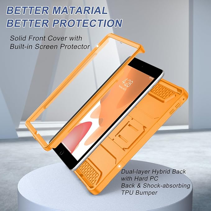 Soke Case for iPad 6th/5th Generation 9.7 Inch 2018/2017,with Built-in Screen Protector and Kickstand, Rugged Full-Body Heavy Duty Protective Cover for Apple iPad Air 2 /Pro 9.7 - Citrus