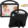 Kids Case for iPad A16 11th/10th Generation 2022/2025 11-Inch iPad Cover with Pencil Holder, Techcircle Lightweight Shockproof EVA Foam Rugged Handle Stand Anti-Slip Grip Protective Case, Black