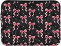 Laptop Case Sleeve, Pink Ribbon Bow Dots Black Pattern Shockproof Protective Computer Carrying Cover, Briefcase Handbags 13-13.3inch Laptop Sleeve Bag