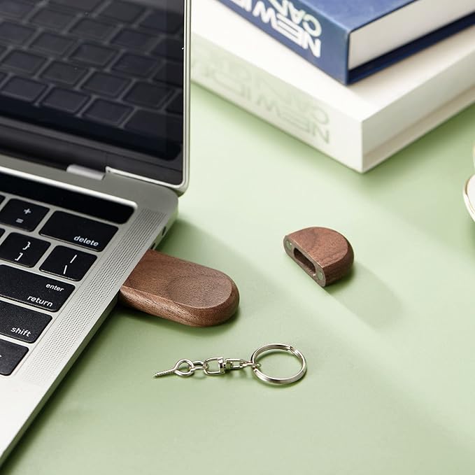 USB Flash Drive, 32GB Wooden USB2.0 High Speed USB Thumb Drives Memory Stick Pen Date Storage Stick Pendrive (Walunt Ellipse)