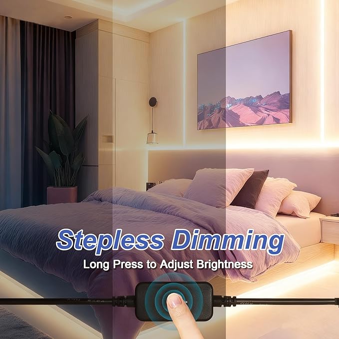 Warm White LED Strip Lights, 32.8ft Dimmable Bright Rope 3000K LED Light Strip, White 12V 600 LEDs Flexible Tape Lights for Bedroom, Mirror, Kitchen Decoration