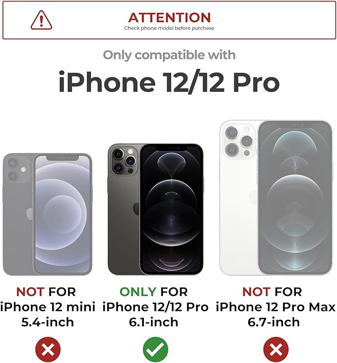 Dexnor for iPhone 12/iPhone 12 Pro Case with Slide Camera Cover & Adjustable Kickstand & Privacy Screen Protector, Compatible with MagSafe Rugged Bumper Case Magnetic Protective Cover 6.1 Inch,Black