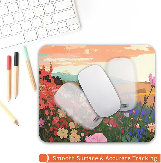 Square Mouse Pad Natural Scenery,Personalized Premium-Textured Custom Mouse Mat Design,Washable Mousepad Lycra Cloth,Non-Slip Rubber Base Computer Mouse Pads for Wireless Mouse