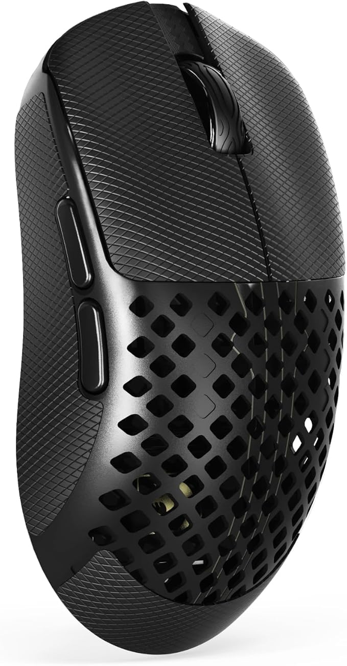 MAMBASNAKE M2 Carbon Fiber Wireless Gaming Mouse,PAW3395PRO 40K DPI Optical Sensor,41g Ultra Lightweight Ergonomic,Programmable Buttons BT/2.5Ghz/Wired Computer Mice for PC/Mac-Black&Griptape