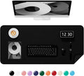Desk Pad, 30" x 14" PU Leather Non-Slip Desk Mat Large Mouse Pad for Desktop, Waterproof Laptop Computer Writing Mat for Office, Home, Work, Gaming, Black