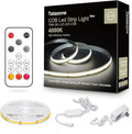 Tatazone 32.8ft 4000K White COB Led Strip Lights with Remote, Dimmable CRI93+ Bright Neutral White COB Light Strip, Indoor COB Led Lights for Kitchen, Room, Cabinet