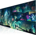 Extended Gaming Mouse Pad, Portable Mat for Keyboard & Mouse with Stitched Edges + Non-Slip Rubber Base （90x40 Green city005）