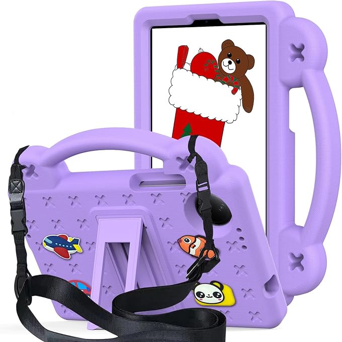 AKABEILA Compatible with Doogee U11/U11 Pro 2025 11 inch/Tab G6/Tab G6+ 11 inch/Infinix Xpad 20 2025 inch/Umidigi G7 Tab Pro 2024 11 inch Tablet Case, Shoulder Strap & Stand Handle Light Purple